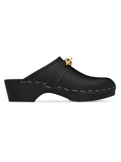Shop Saint Laurent Women's Toff Embellished Leather Clogs In Nero
