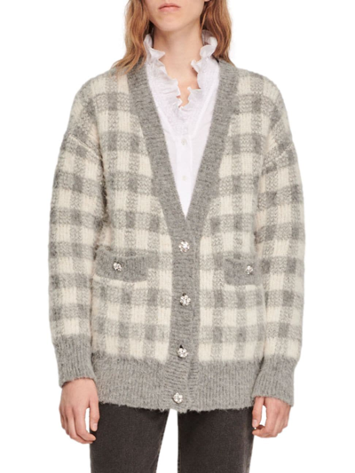 Sandro check cardigan sale