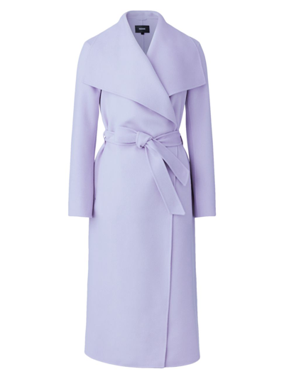 Shop Mackage Women's Belted Light Wool Coat In Lilac