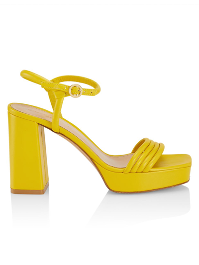 Shop Gianvito Rossi Women's Leather Platform Sandals In Yellow