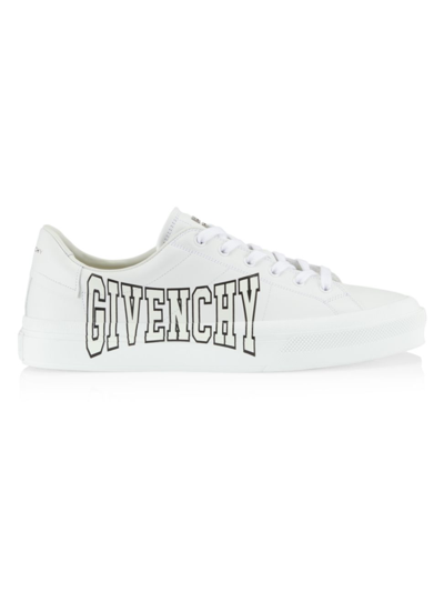 Shop Givenchy Men's City Sport Low-top Leather Sneakers In White Beige