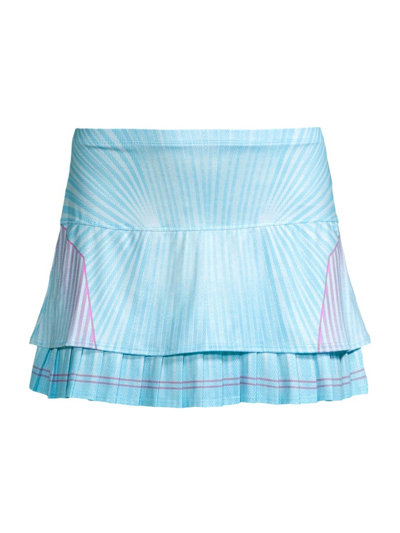 Shop K-swiss Women's Angel + Amethyst Pleated Tennis Skirt In Angl Blue Multi