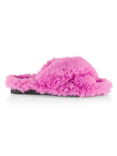 Shop Apparis Women's Biba Faux-fur Slippers In Sugar Pink