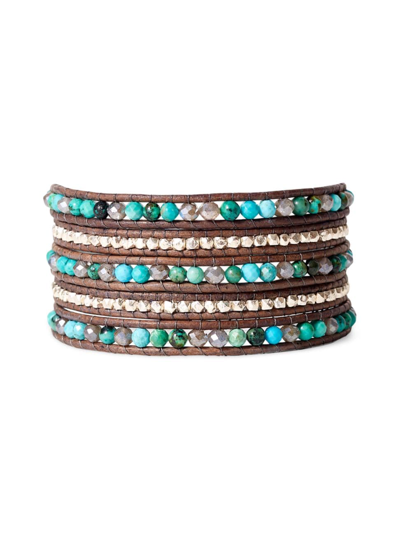 Chan Luu Women's Sterling Silver, Leather & Multi-gemstone Wrap Bracelet In  Turquoise Mix | ModeSens