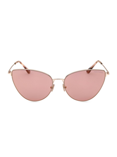 Shop Tom Ford Women's Anais 62mm Cat Eye Sunglasses In Gold