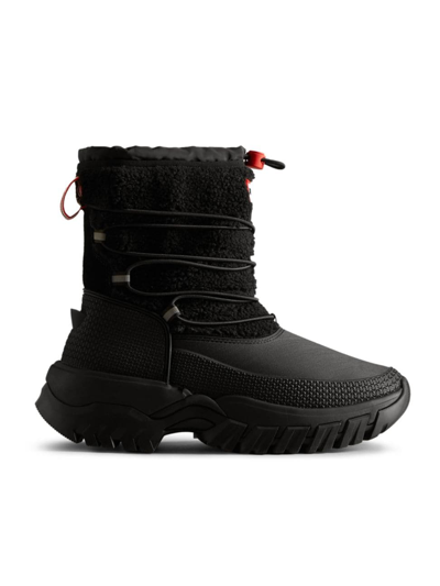 Shop Hunter Women's Wanderer Short Sherpa Snow Boots In Black