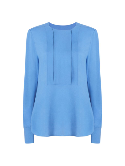 Shop Another Tomorrow Women's Panelled Oversized Blouse In Cornflower