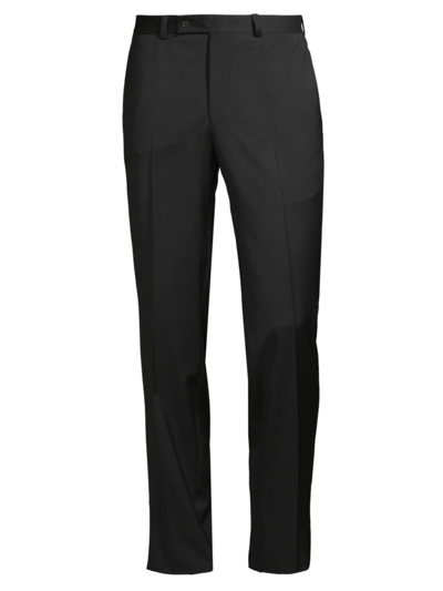 Shop Saks Fifth Avenue Men's Collection Oslo Basic Wool Pants In Black
