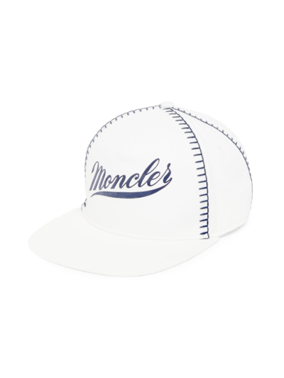 Shop Moncler Men's Logo Baseball Cap In White
