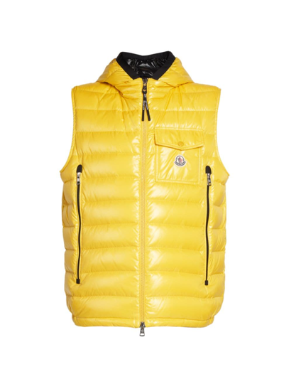Shop Moncler Men's Ragot Down Puffer Vest In Yellow