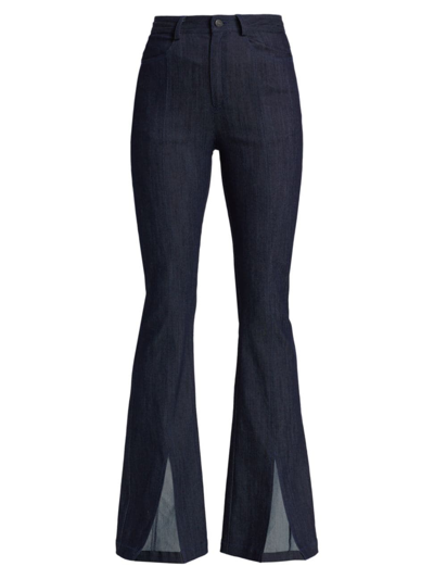 Shop Cinq À Sept Women's Shanis Split-ankle Bell Bottom Pants In Indigo