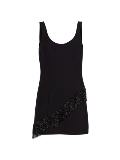 Shop Cinq À Sept Women's Alanna Beaded Fringe Minidress In Black