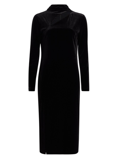 Shop Elie Tahari Women's The Veronica Cut Out Midi Velvet Dress In Noir