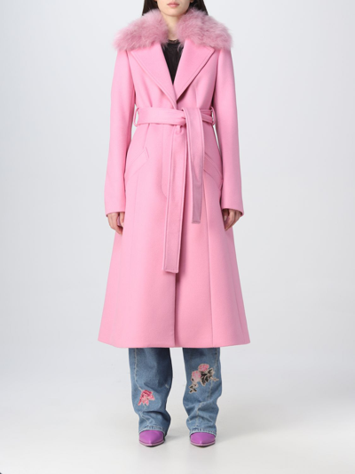 Shop Blumarine Coat  Woman In Pink