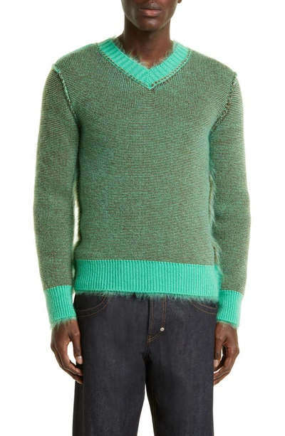 Shop Craig Green Reversible Brushed Sweater In Brown/ Mint