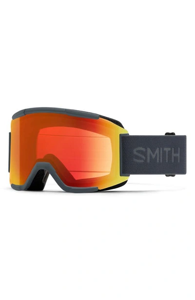 Shop Smith Squad 203mm Chromapop™ Snow Goggles In Slate / Chromapop Red Mirror