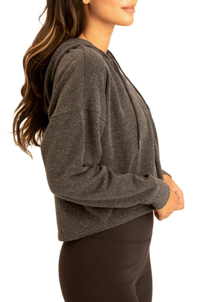 Threads 4 Thought Venetia Crop Hoodie In Heather Black