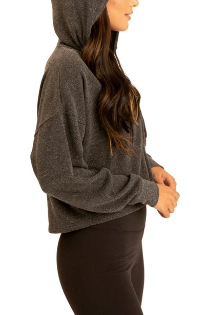 Threads 4 Thought Venetia Crop Hoodie In Heather Black