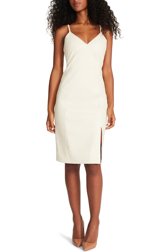 Faux leather slip dress