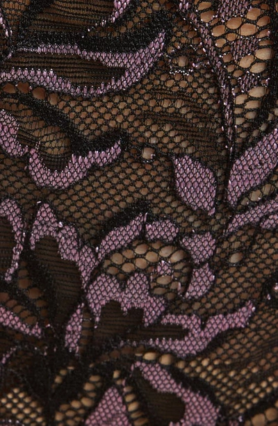 Shop Oh La La Cheri Riley Lace Underwire Bra, Thong & Garter Belt Set In Black/ Pink Tulle