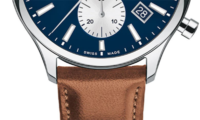 Shop Movado Heritage Calendoplan Chronograph Bracelet Watch, 40mm In Blue