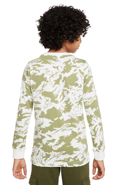 Shop Nike Kids' Sportswear Camo Long Sleeve T-shirt In White