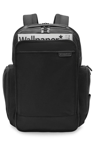 Shop Briggs & Riley Baseline Traveler Backpack In Black