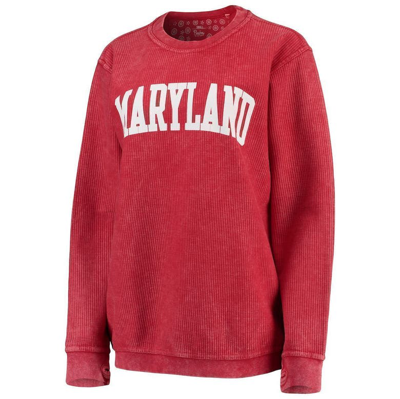Shop Pressbox Red Maryland Terrapins Comfy Cord Vintage Wash Basic Arch Pullover Sweatshirt