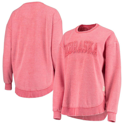 Shop Pressbox Scarlet Nebraska Huskers Ponchoville Pullover Sweatshirt