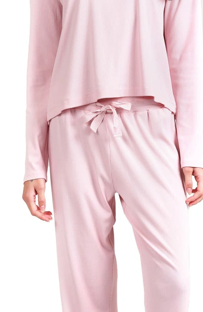 Shop Papinelle Luxe Rib Pajamas In  Pink