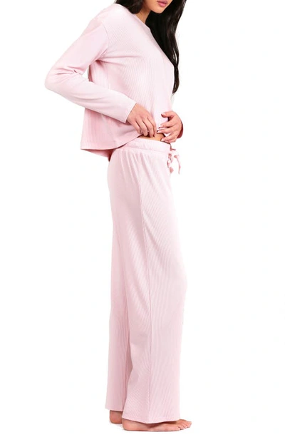 Shop Papinelle Luxe Rib Pajamas In  Pink