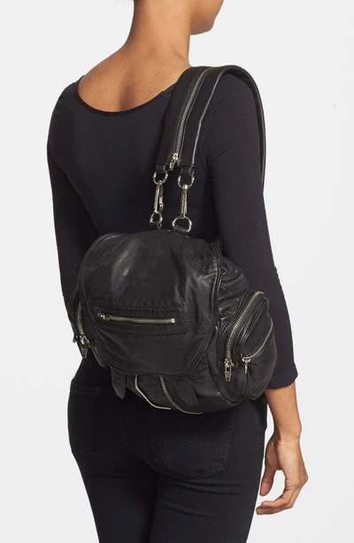 Shop Alexander Wang 'mini Marti' Leather Backpack In Black Slvr Hrdr