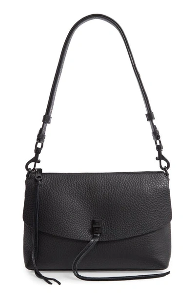 Shop Rebecca Minkoff Darren Leather Shoulder Bag In Black