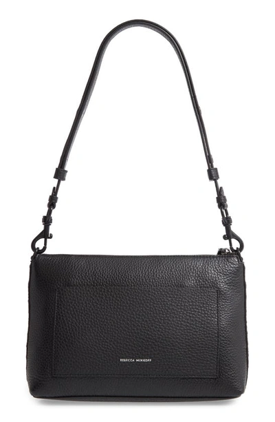 Shop Rebecca Minkoff Darren Leather Shoulder Bag In Black