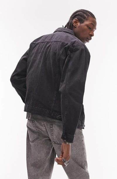 Shop Topman Oversize Denim Jacket In Black