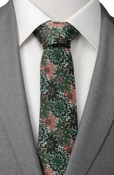Shop Cufflinks, Inc . Kaleidoscope Floral Silk Tie In Green/black