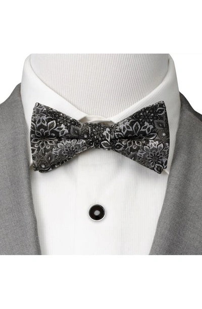 Shop Cufflinks, Inc . Kaleido Floral Charcoal Silk Bow Tie In Black