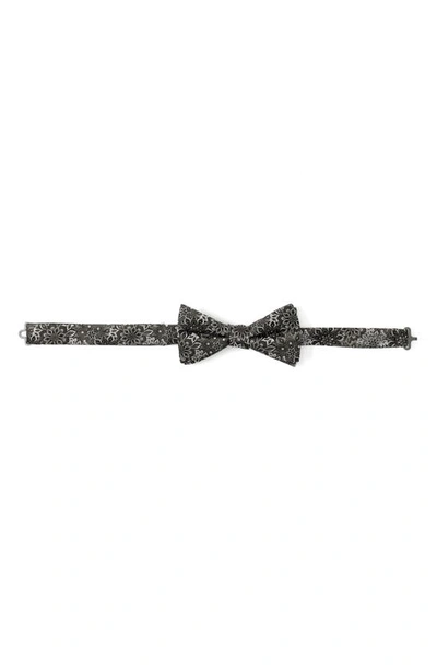 Shop Cufflinks, Inc Kaleido Floral Charcoal Silk Bow Tie In Black