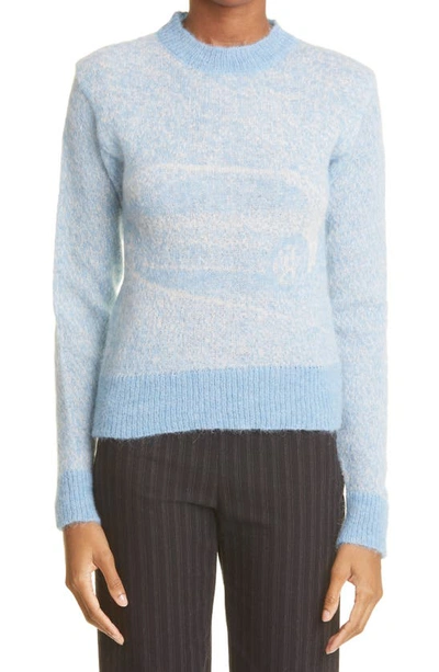 Shop Paloma Wool Cotxe Jacquard Alpaca Blend Sweater In Soft Blue