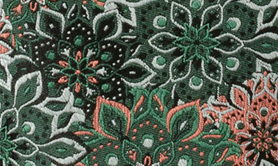 Shop Cufflinks, Inc . Green Floral Silk Pocket Square In Green/black