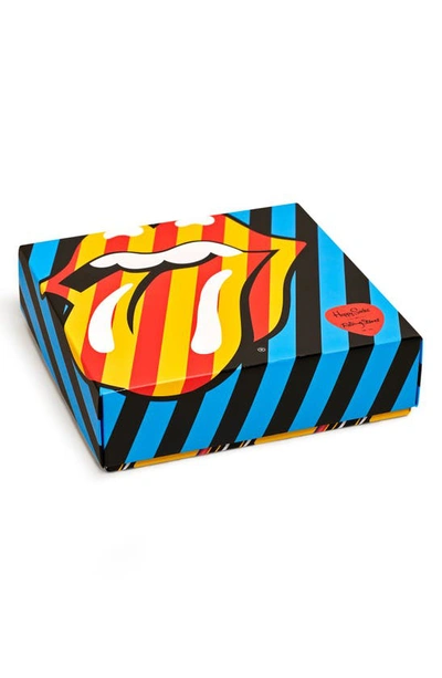Shop Happy Socks Rolling Stones 3-pack Socks In Blue Multi