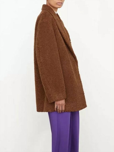 Shop Vince Faux Fur Blazer Coat In Chestnut In Pink