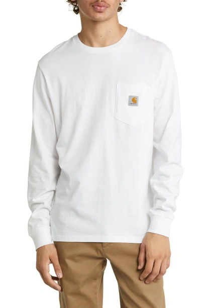 Carhartt Work In Progress Nelson Logo Patch Sweatshirt In White