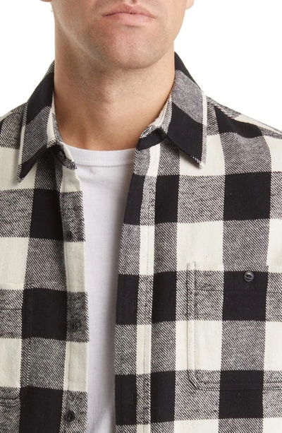 Shop Schott Buffalo Check Flannel Long Sleeve Button-up Shirt In Black White