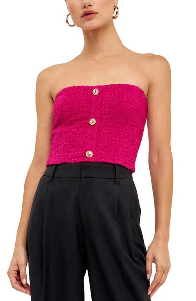 Endless Rose Strapless Crop Top In Berry