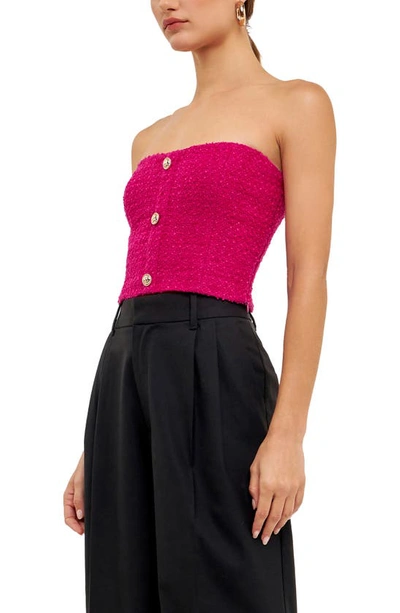 Endless Rose Strapless Crop Top In Berry