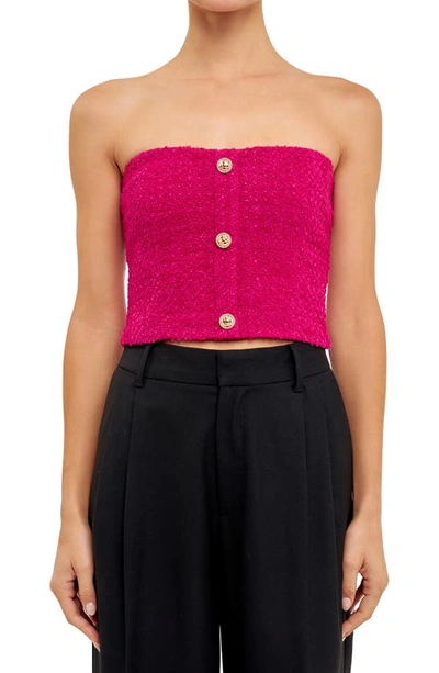 Endless Rose Strapless Crop Top In Berry