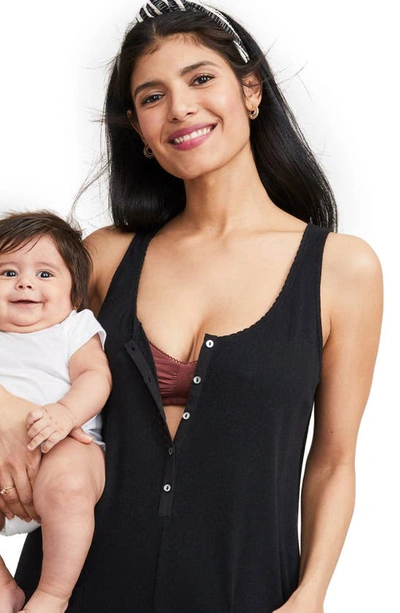 Hatch The Cotton Maternity Jumpsuit In Black