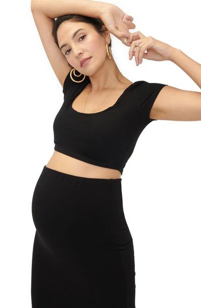 Shop Hatch The Body Maternity Midi Skirt In Black