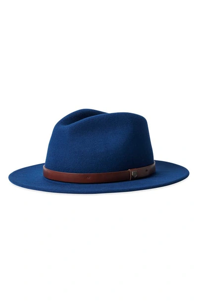Shop Brixton Messer Fedora Hat In Joe Blue